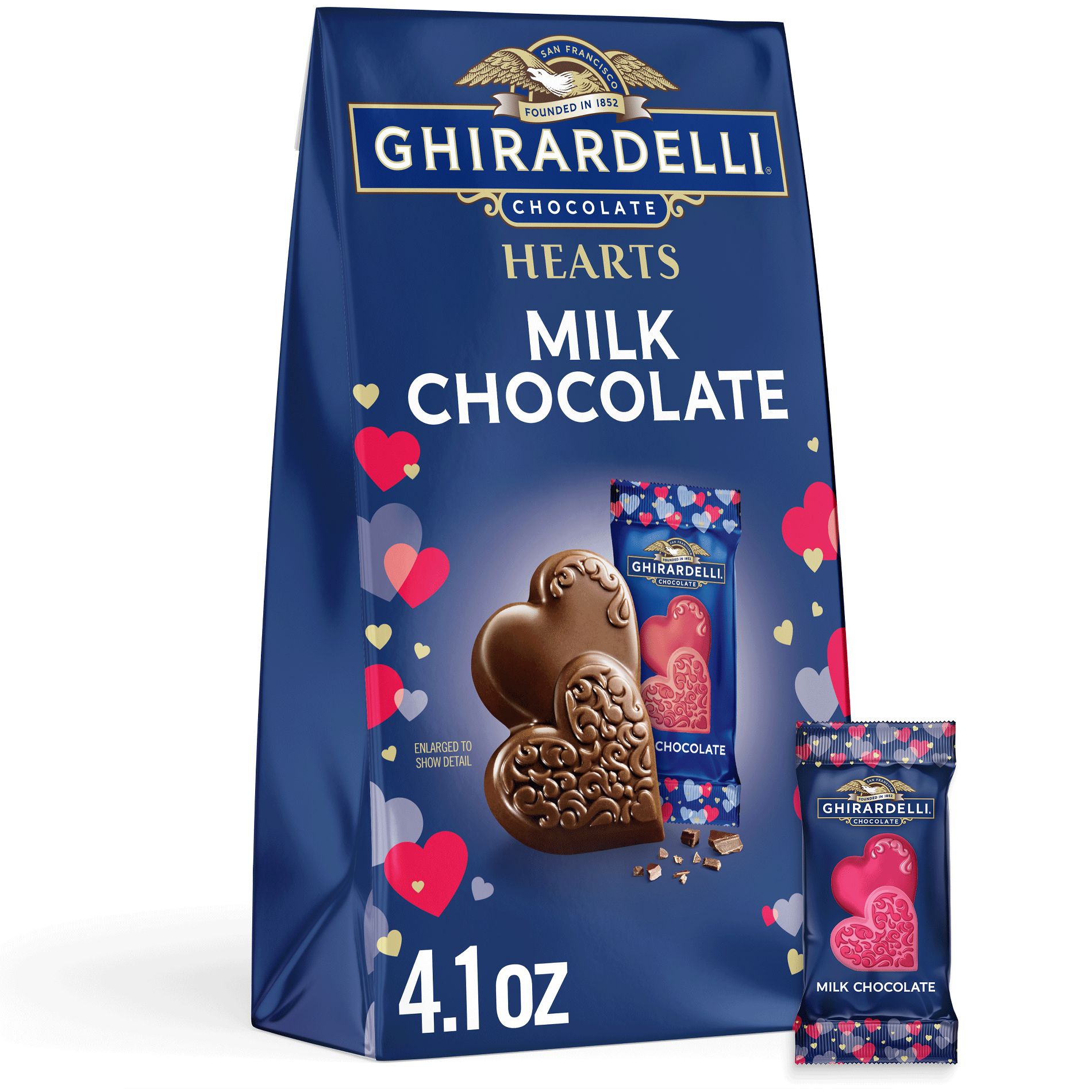 Ghirardelli Valentine's Milk Hearts Chocolate Candy Bag - 4.1oz
