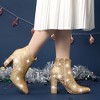 Perphy Women's Glitter Sparkly Pointed Toe Zipper Chunky Heels Ankle Boots - 2 of 4