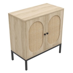 Buffet Cabinet with Storage， 2-Tier Shelf Sideboard,  Kitchen Sideboard Accent Cabinet， - 1 of 4