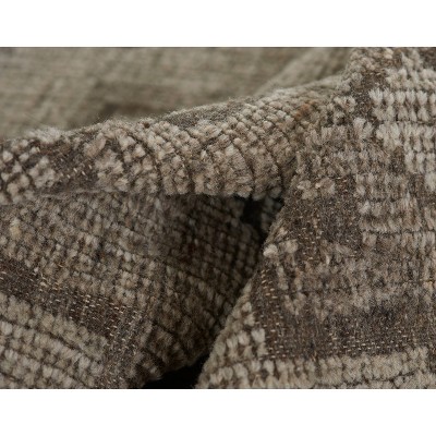 Handwoven Rectangular Gray Wool Area Rug 2' x 3'