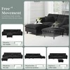 YOOCOZZ L-Shaped Chenille Sectional Sofa with Removable Ottoman, Center Stitching Design and 5 Pillows - 4 of 4