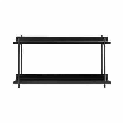Dominic Black Metal 2-Tier Floating Wall Shelf