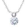 Pompeii3 14K 3/8ct VS Solitaire Round Diamond Pendant Necklace - 2 of 4