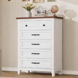 Garvee 5 Dresser for Bedroom, 41.3" Tall Drawer Dresser with Storage Freestanding, Wooden Closet Storage Chest for Living Room, Bedroom - 1 of 4