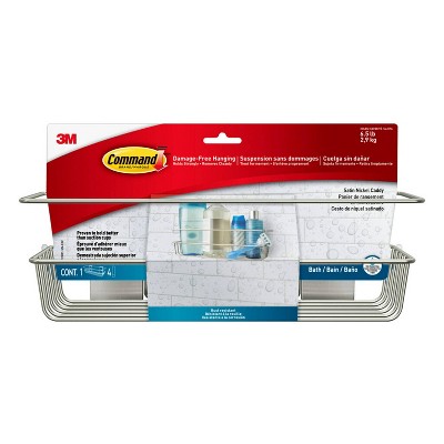3M Command Bath Shower Caddy Large Damage Free Adhesive Frosted, 2-Pack