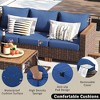 8-Piece Outdoor Patio Wicker Conversation Sofa Set with 2 Swivel Rocking Chairs and Acacia Storage Table - 3 of 4