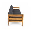 Christopher Knight Home Frode Outdoor 76" Rustic Upholstered 3-Seater Sofa with Slat Paneling - 4 of 4