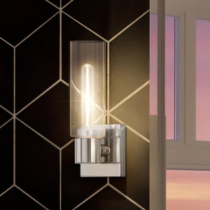 Urban Ambiance Luxury Cosmopolitan Wall Sconce 12.625''H x 5''W,  Polished Chrome Finish,  Tustin Collection, UHP4056 - 1 of 4