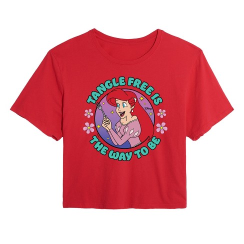 Women's - Disney Princess - Ariel Tangle Free Is The Way To Be Cropped Graphic T-Shirt - image 1 of 3