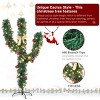 5ft PVC Material 400 Branches Cactus Shape With Decorative Accessories 110 Lights Warm Colors 8 Modes Christmas Tree Green - 3 of 4