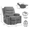 Coucheta 360° Swivel Recliner Chair - Massage & Heat, Oversized Rocking Recliner with Cup Holders (33"W) - 3 of 4