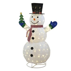 SEVOBAL 5.7FT Snowman Holding Small Tree Christmas Yard Decorations, Pull Up Snowman for Xmas Outdoor Holiday Indoor Decor, White, 45.3"*28.3"*67.7" - 1 of 4
