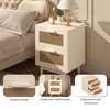 Racxily Modern White Nightstand,with Drawer Functional Storage Nightstand for Bedroom & Living Room - 2 of 4