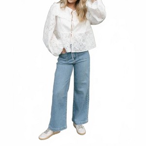 Women's Patch Pocket Wide Leg - JUST BLACK DENIM - 1 of 4