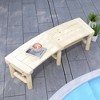 Outsunny Wooden Garden Bench, Semicircular  Round Outdoor Tree Bench, Wrap Around Park Bench - 2 of 4