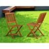East West Furniture Cameron Patio Dining Chairs in Natural Oil (Set of 2) - 2 of 4