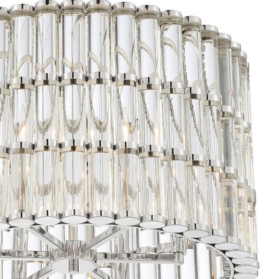 Elliot Polished Nickel 6-Light Chandelier with Clear Glass Beads