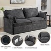 KWPZQEB Convertible Sofa Bed, Pull Out Loveseat Sleeper Sofa, Floor Couch with Side Pockets & USB/Type-C Ports, Upholstered Couch for Living Room - 2 of 4