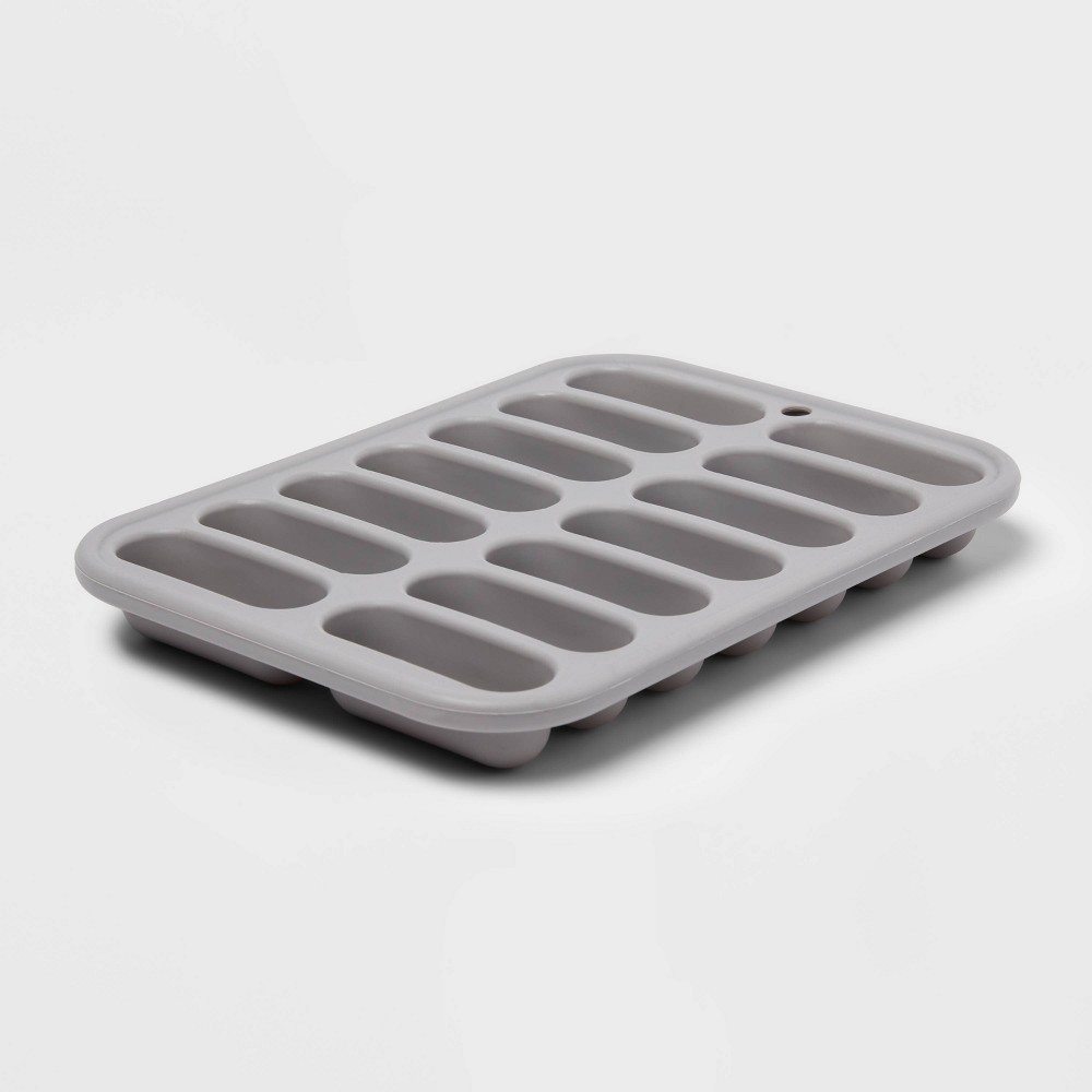 Photos - Barware Silicone Ice Tray Gray - Room Essentials™: 14-Cavity Silicone Mold, Dishwasher-Safe, 8.55 Volume Capacity