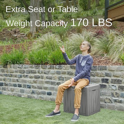 East Oak 31 Gallon Gray Lockable Resin Deck Box
