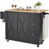 50" Kitchen Island With Drop Leaf, Kitchen Island on Wheels with Storage & Adjustable Shelf , Mobile Rolling Kitchen Cart for Kitchen Living Room - 4 of 4