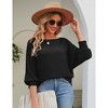 Women's Casual Puff Sleeve Tops 2025 Summer Solid Color Loose Balloon Sleeve Work Office Blouse - 2 of 4