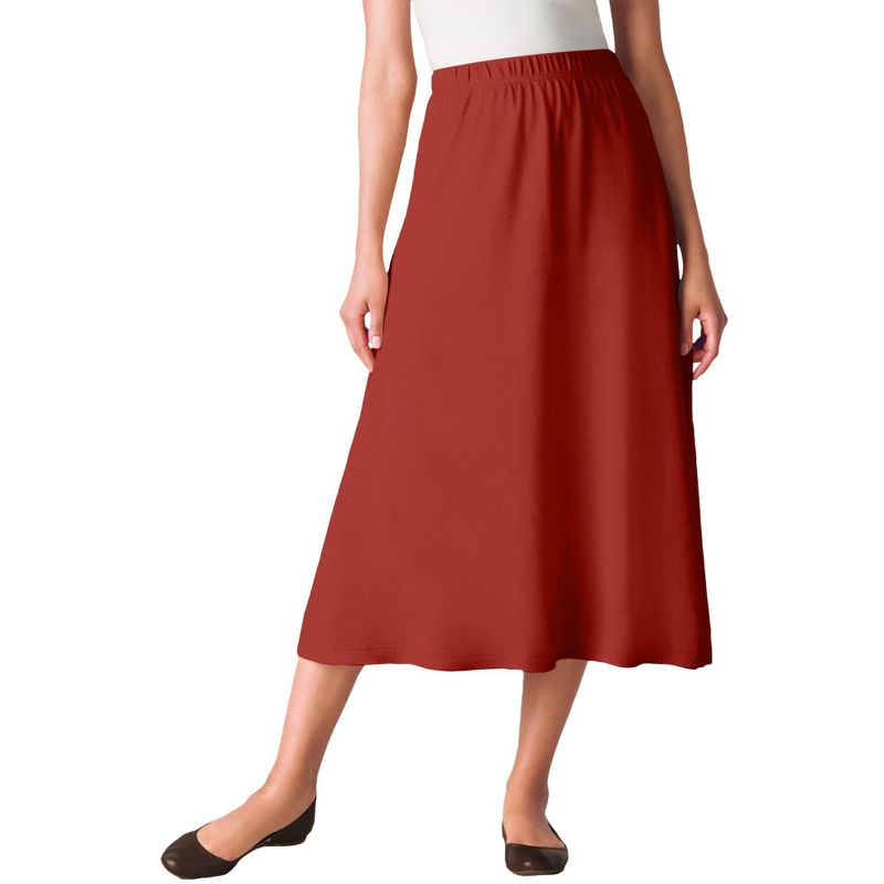 Woman Within Women's Plus Size 7-Day Knit A-Line Skirt, 1 of 2