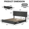 GOCAPTAIN Bed Frame with 4 Storage Drawers and Adjustable Headboard, Linen Upholstered Platform Bed Frame, Diamond Button Tufted - 2 of 4