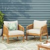 Okak Boho Acacia Patio Acent Chairs/Patio Furniture Set,Wicker Rattan Club Chairs,Set of 1/2/3,Outdoor Conversation Seating for Patio,600lbs Max - 4 of 4