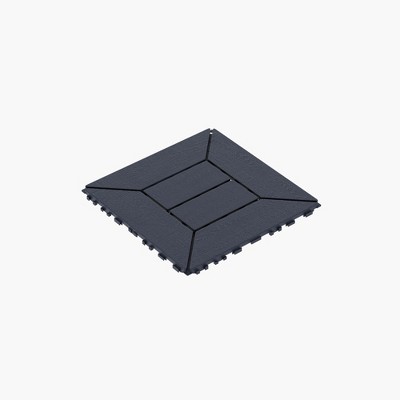 GlasFlength Carpet Tiles 44 Pack 12" Interlocking Deck Tiles, New Style, DIY Flooring for Patio Poolside Balcony Backyard, Gray, 12"*12"*0.8"