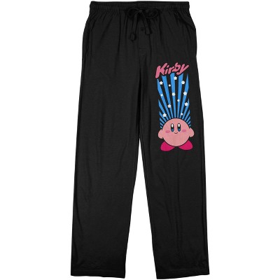 Kirby In the Stars Character and Logo Men's Black Graphic Sleep Pants