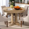 Extendable Round Dining Table Set, 42"-56" Solid Wood Oval Kitchen Table with Leaf and X-Base, Wooden Table for 4-6 People, for Dining Room - 2 of 4