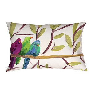 Polyester Throw Pillow Flocked Together Song Birds– 18x13 Inch by Manual Woodworkers and Weavers - 1 of 3