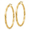 Black Bow Jewelry 3mm x 43mm Polished 14k Yellow Gold Large Twisted Round Hoop Earrings - 2 of 4