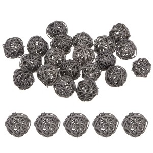 Unique Bargains Wicker Rattan Decorative DIY Crafts Balls 1.6 Inch 20 Pcs - 1 of 4