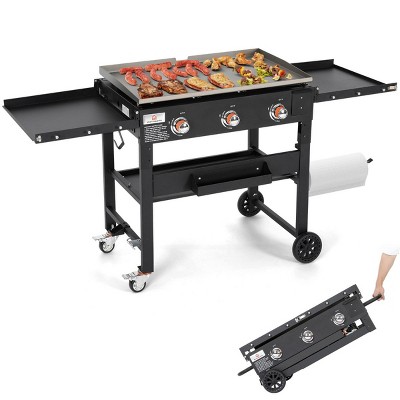WARMOUNTS 32" Foldable Gas Griddle BBQ Grill Perfect for Outdoor Gathering