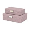 Cheung's Vyrna Doily Pattern Set of 2 Storage Boxes with Silver Handles - Lavender - 4 of 4