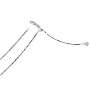 Black Bow Jewelry 1mm 14k White Gold Adjustable Box Chain Necklace - 1 of 4