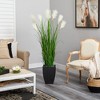 Nearly Natural 64-in Wheat Plume Grass Artificial Plant in Black Planter - 4 of 4