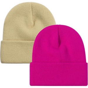 MSDC 1&2 Pack Beanie for Men Women Slouchy Beanie Hats Winter Knit Caps Soft Ski Hat Unisex - 1 of 4