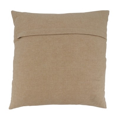 Natural Cotton Embroidered Sheep Square Throw Pillow