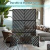 TOAOTBNBO Metal Privacy Screen with Stand, Decorative Privacy Fence Panels with Parallel Lines Pattern, Outdoor Privacy Screen for Garden, Black - 4 of 4