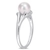 EVERLY JEWELRY |Multi-color Option Pearl Gemstone and Diamond Sterling Silver Ring. - 2 of 4