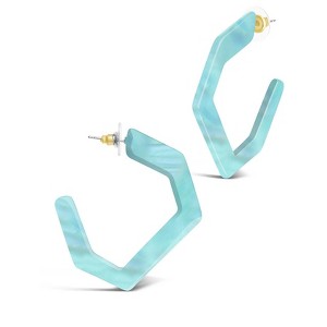 SHINE by Sterling Forever Resin Hex Hoops - 1 of 2