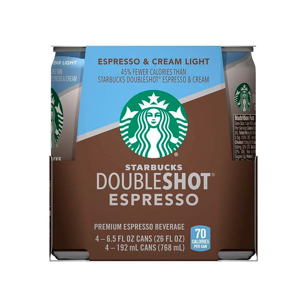 UPC 012000017544 product image for Starbucks Doubleshot Espresso Light Premium Coffee Drink - 4pk/6.5 fl oz Cans | upcitemdb.com