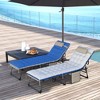 Outsunny 2 Pieces Outdoor Lounge Chairs, 5-Level Reclining Outdoor Chaise Lounge, Folding Tanning Chair with Cushion for Beach, Poolside - 3 of 4