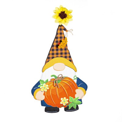 Fall Gnome with Pumpkin LED Window Decor