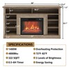 Jojoka TV Stand with Electric Fireplace for 55 Inch TV, Media Entertainment Center with Storage and Shelves,  Oak - 2 of 4