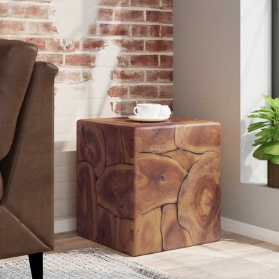 vidaXL Stool Brown Solid teak wood Medium Hardwood Wooden Stool