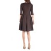 24seven Comfort Apparel Three Quarter Sleeve Fit and Flare Mini Dress - 3 of 4